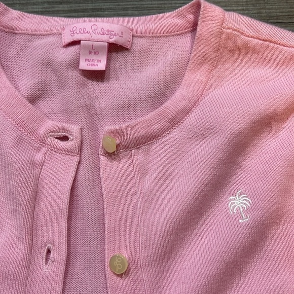 Lilly Pulitzer pink girls cardigan size L 8-10 - Picture 2 of 9